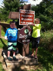 Recycling program sign 